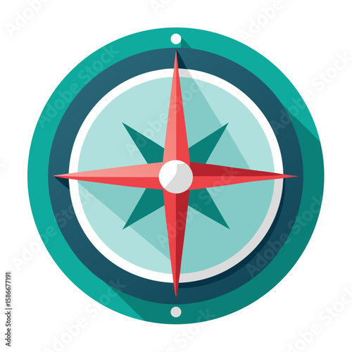 compass on white background