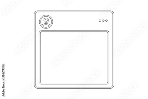 Set of 4 Minimalist Contact Us Icons for Web and Mobile Apps. Social Media Network Symbol Pack. Customer Service, Support, Email, Call, Chat. Clean Outline Style UI Elements
