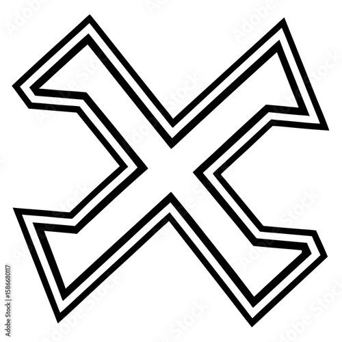 black and white cross