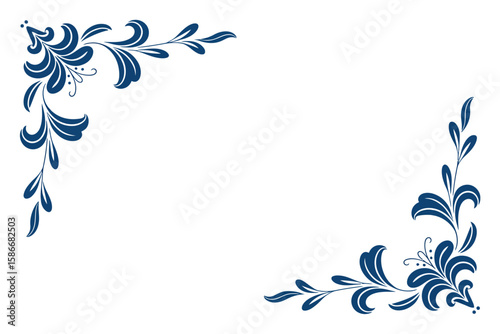 Floral Border Ornament: Elegant floral ornaments, perfect for adding a touch of grace to any design. Each corner features a beautifully crafted flourish.
