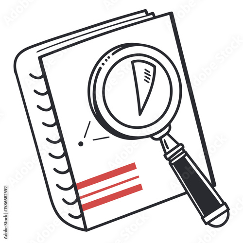 magnifying glass with a document