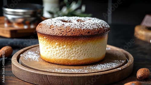 Delicious Homemade Cake,  Powdered Sugar, Sweet Treat, Bakery Delight