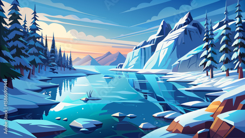 Lake Baikal, Siberia, Russia – World’s deepest lake, crystal-clear and ice-covered in winter. Jagged shores and frosty trees offer a bold, reflective vector subject blending water, ice, and solitude.