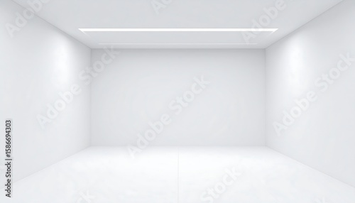 Wallpaper Mural Empty white room with minimalist lighting Torontodigital.ca