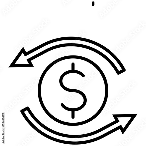 Cash Flow Outline Icon