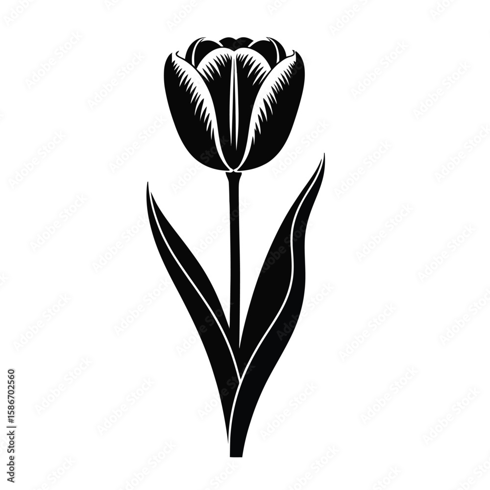 Obraz premium black and white flower