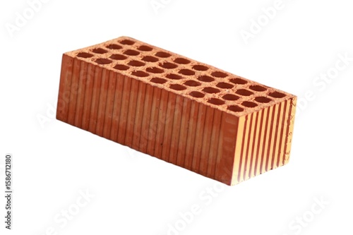 Red building bricks on white background