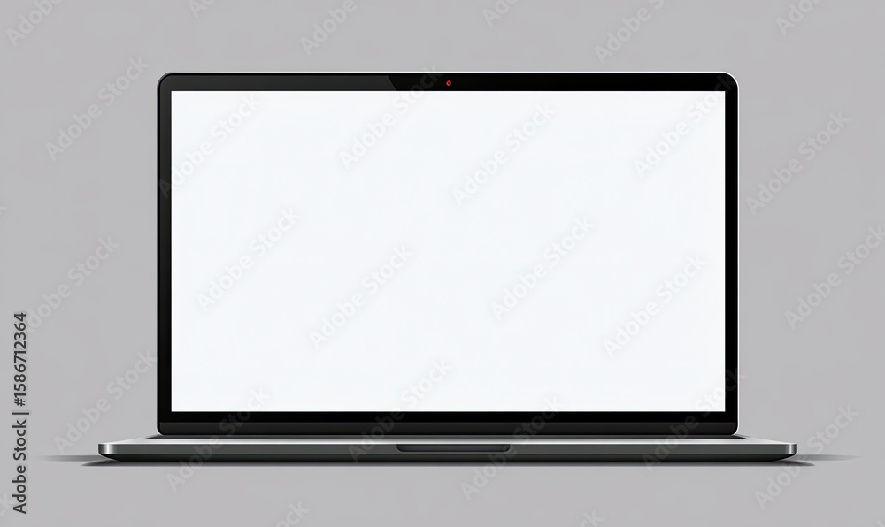 Blank laptop screen, gray background, online work, mockup Blank laptop screen, gray background, online work, mockup