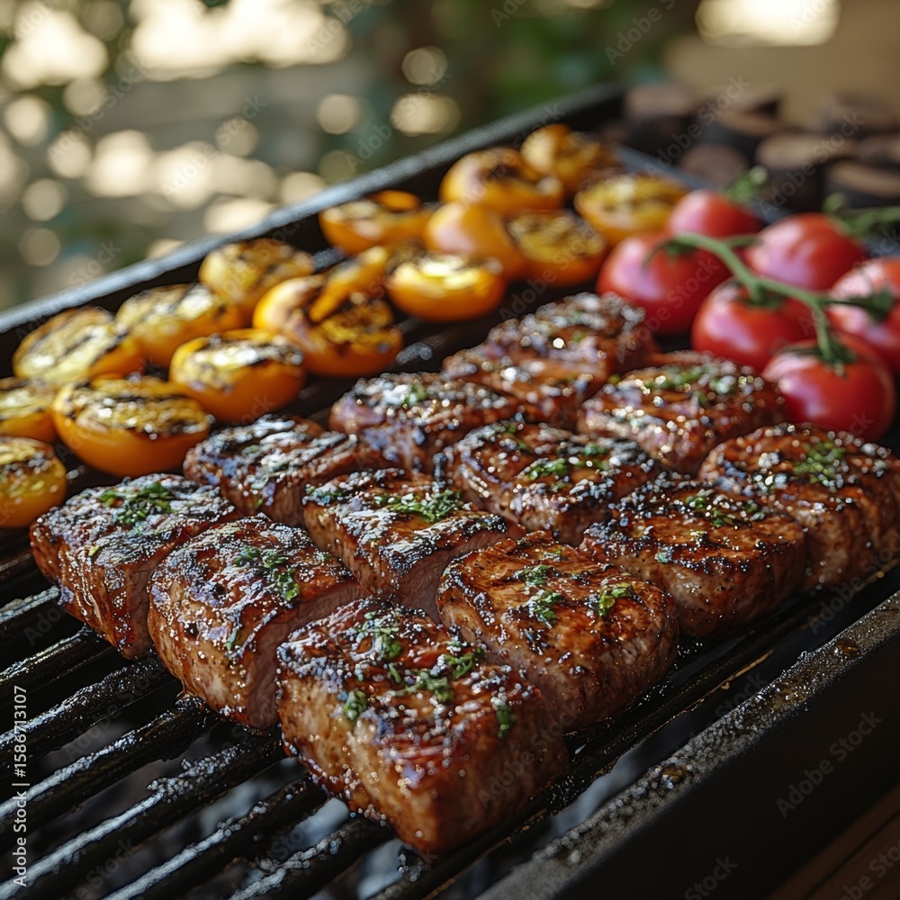 Grilled beef steak with vegetables Grilled beef steak with vegetables