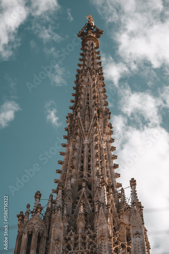 Photography Cathedral church spire in Vienna, Austria