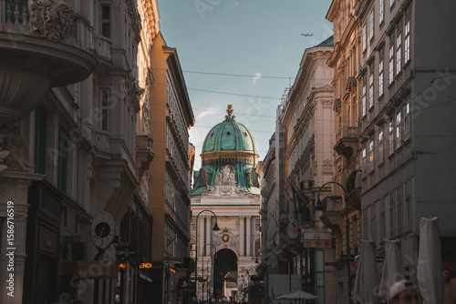 Architecture in Vienna, Austria. Beautiful historic building design European city travel
