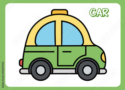 car in cartoon design graphics illustration icon isolated flat vector