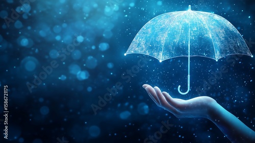Digital Umbrella Protection, Security, and Safety Concept,umbrella,shield