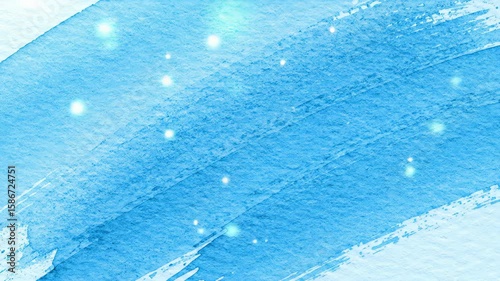 Abstract Blue Watercolor Brushstrokes with Sparkling Light Effects Video Background
