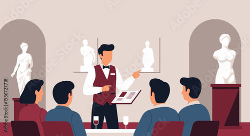 A Guided Tour Through an Art Gallery With a Knowledgeable Museum Docent