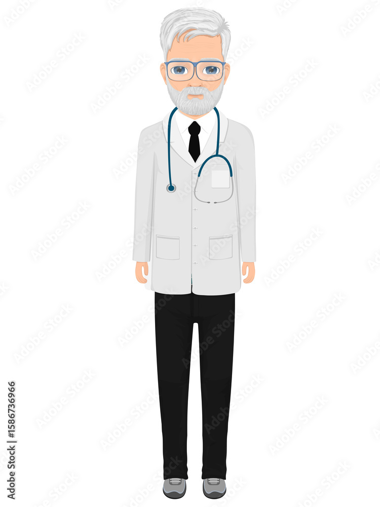 Fototapeta premium an elderly male doctor in a lab coat