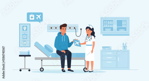 Concerned Patient Receives Medical Advice Regarding Travel From Empathetic Nurse