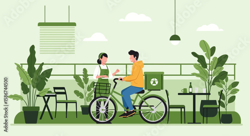 Eco Friendly Delivery Service with Bicycle and Sustainable Business Practices