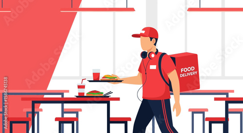 Efficient Food Delivery Service Illustration For Modern Restaurant Business