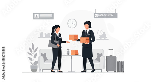 Elegant Food Delivery Service In A Hotel Meeting Business Travelers Needs Modern Conveniences