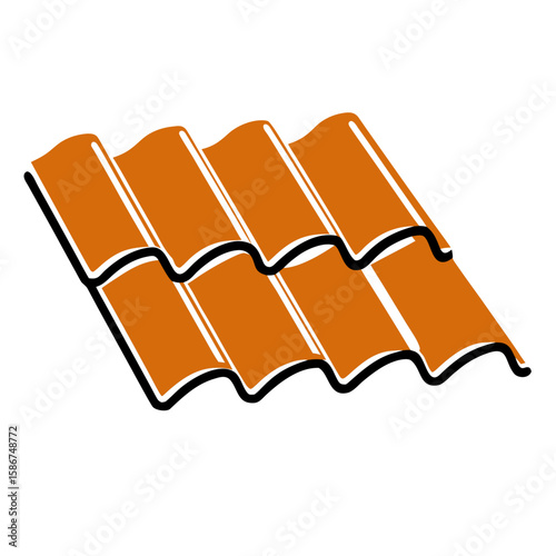 Orange roof tiles in a horizontal arrangement representing timelapse  
