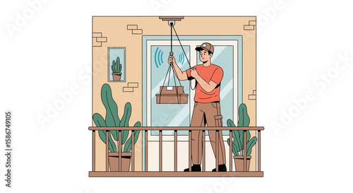 Automated Delivery Using Balcony Lift System For Convenient And Contactless Package Receiving