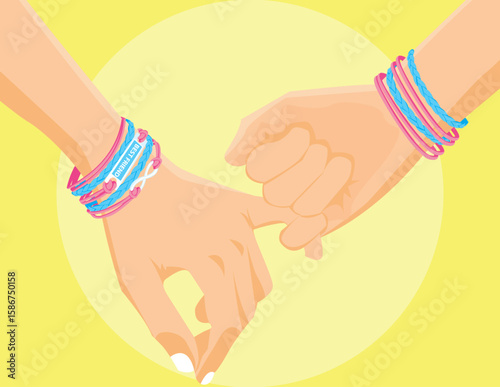 Appointments among friends. Will always be with Best Friends Forever. Friendship Day Banner Flat vector illustration.