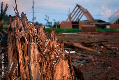 Fotografija Snapped tree and church rebuilding after April 27, 2011 EF4 tornado in Tuscaloos