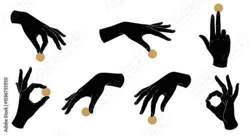 Elegant Hands Manipulating Coins A Visual Guide to Finesse and Precision in Digital Illustration