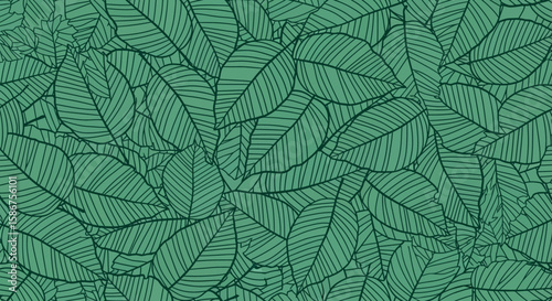 Seamless leaf pattern background with an ecological design concept for nature themed projects and backgrounds.