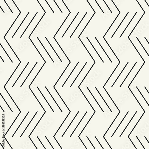 Vector seamless pattern with geometric zigzag. Endless stylish texture. Ripple monochrome background. Can be used as a swatch for Illustrator.