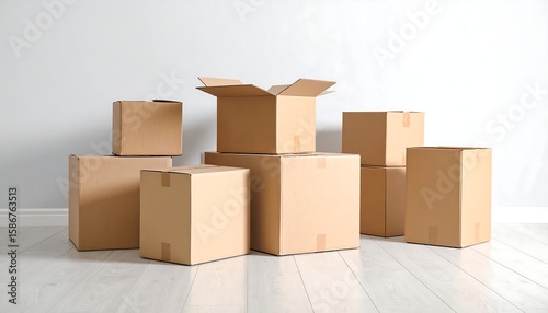 Cardboard boxes stacked in a room (1)