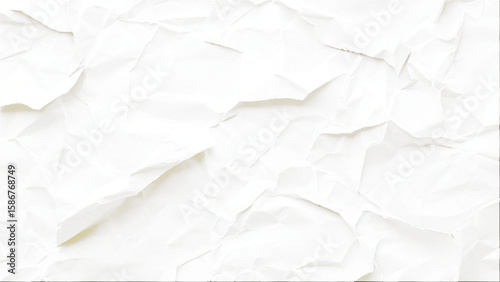 Blank white crumpled and creased paper poster The texture of white paper is crumpled. Background for various purposes.