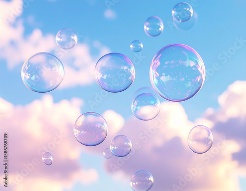 Wallpaper Mural Dreamy Bubbles Floating in the Sky Torontodigital.ca