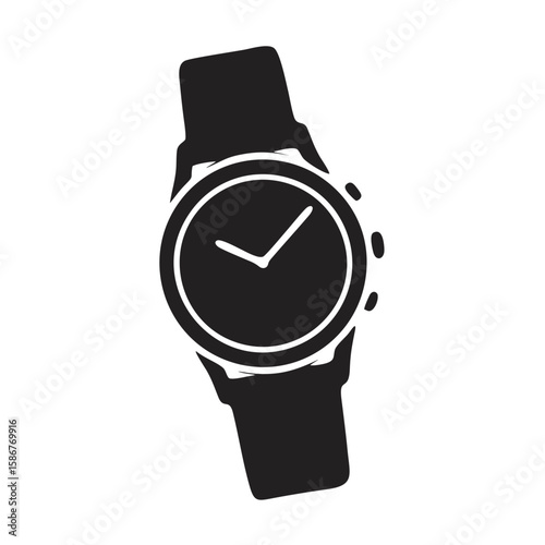 vector wrist watch isolated on white
