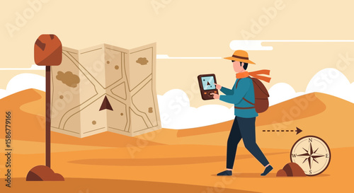Navigation In Desert Sands Using Technology And Traditional Cartography Methods