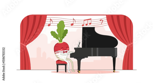 Radish's Recital An Orchestration Of Vegetables And Vibrant Sounds On Stage