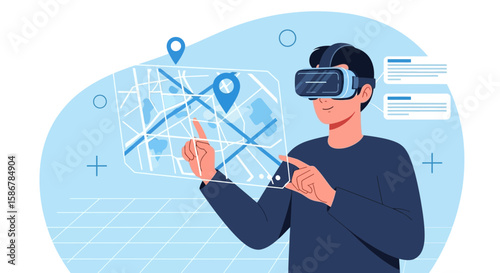 Innovative Virtual Reality App Interface Navigation For Interactive Mapping Experience