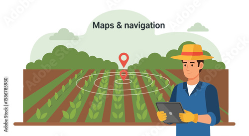 Smart Farming Agriculture Technology Farmer Using Digital Tablet In Cultivation