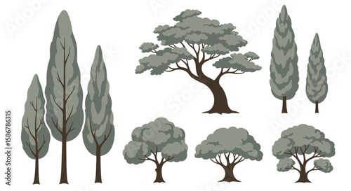 Stylized Tree Illustrations Collection
