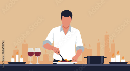 Personalized Dinner Preparation And Enjoyment On A Romantic Candlelit Occasion