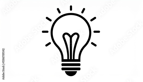 Simple Black And White Light Bulb Graphic