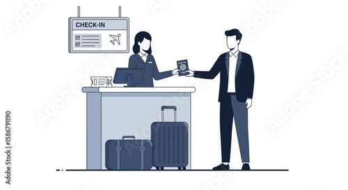 Modern Airport Check In Process for Global Travel And Business Trips