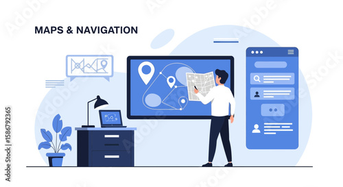 Modern Digital Navigation System Using Technology to Locate Destinations