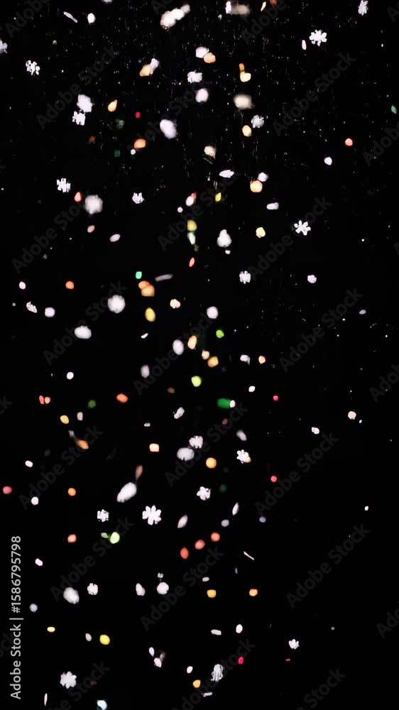Abstract Sparkles Falling Against a Deep Black Backdrop, Perfect for Celebrations Abstract Sparkles Falling Against a Deep Black Backdrop, Perfect for Celebrations