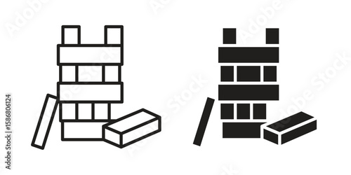 Wooden block icon symbol concept. Icons for web and mobile.