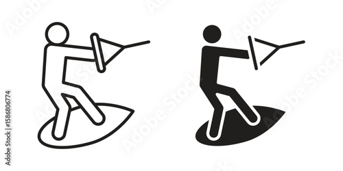 Wakeboarding icon symbol concept. Icons for web and mobile.