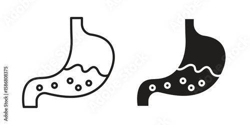 Stomach with Liquids icon symbol concept. Icons for web and mobile.