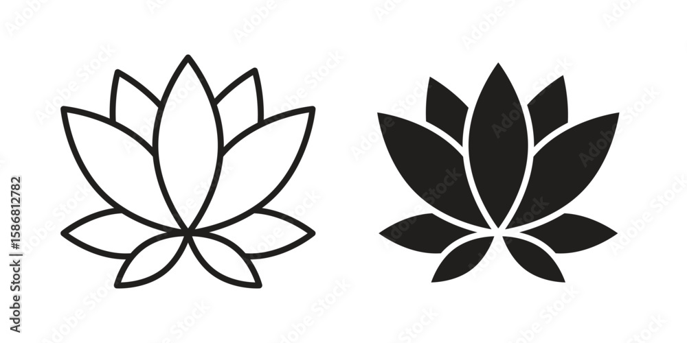Obraz premium Lotus flower icon symbol concept. Icons for web and mobile.