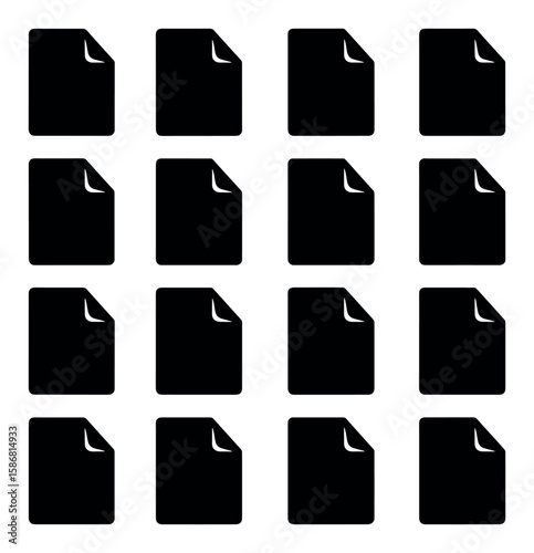 Data file type icon collection. simple silhouette formats: pdf, doc, xls, ppt, txt